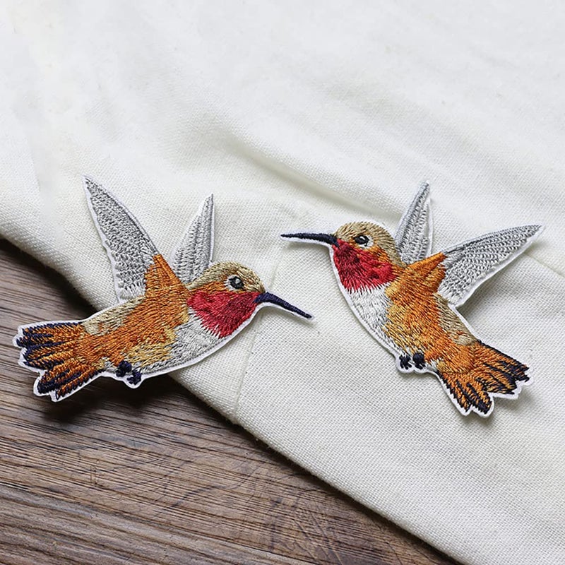 ZOOPOLR 2 Pcs Cute Birds DIron On Patches for Backpacks, Hats, DIY Sew on Applique Patch, Vintage Embroidered Patches for Repair Clothes, Jackets, Jeans - Image 4